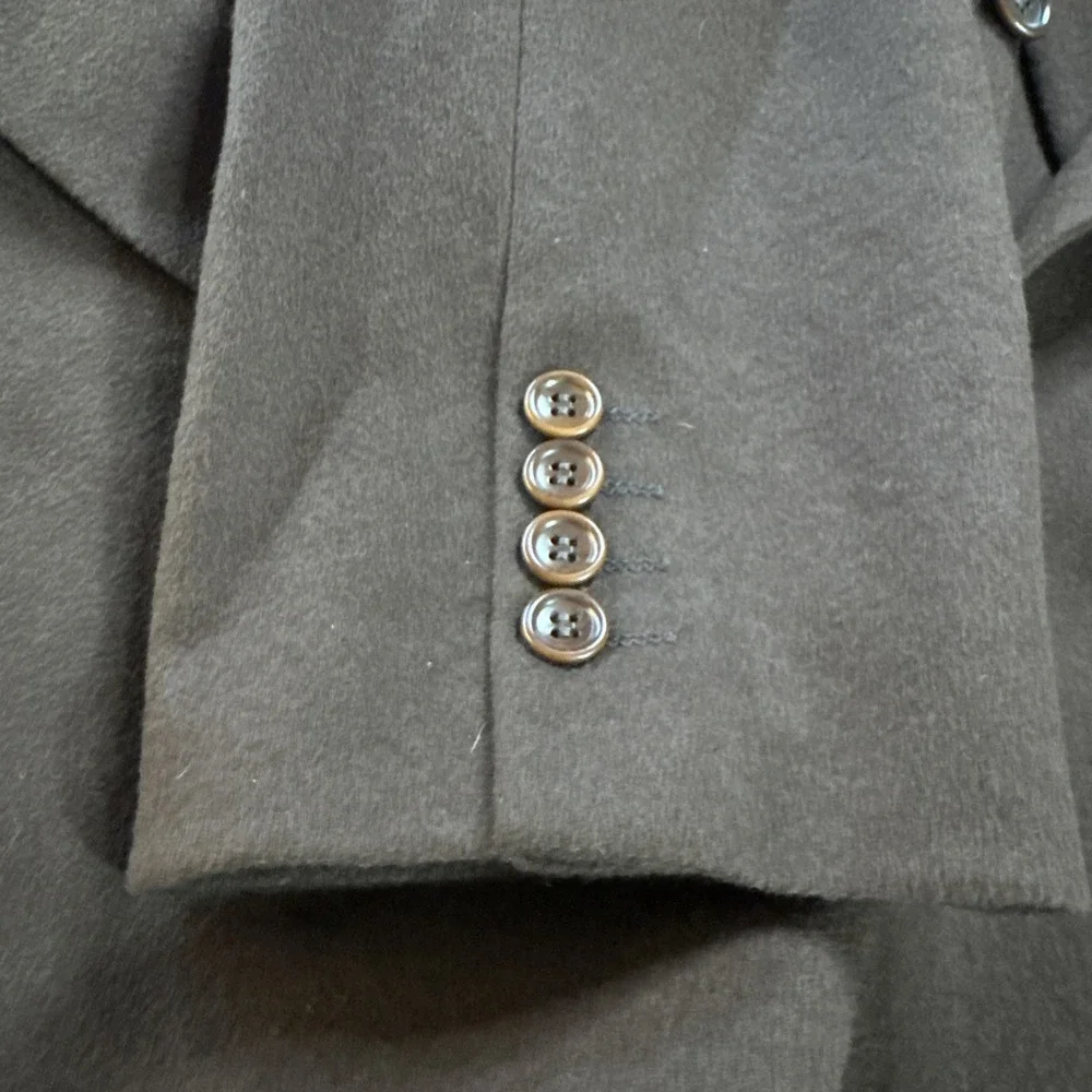 Hugo Boss Loro Piana Sz 44R Wool Cashmere Brown Double Breasted Blazer Jacket